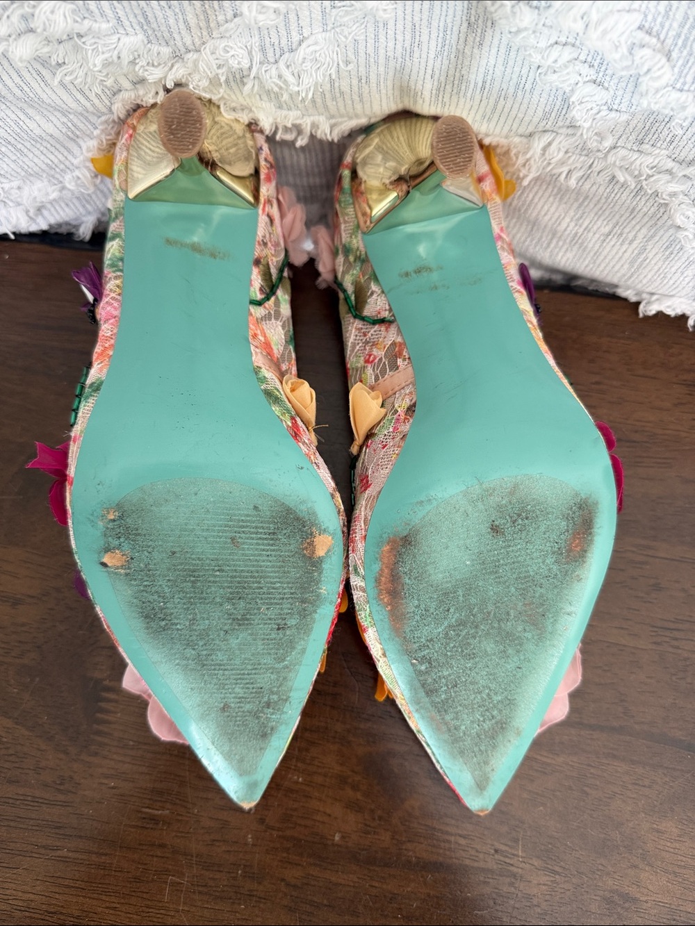 Betsey Johnson Floral Embellished Pointed-Toe Pumps - Picture 6 of 7